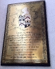 Brass plate memorial, Tollard Royal Church September 2011