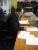 Jeremy hard at work researching at the V&A Archives February 2011, copyright Chris Morton [PRM]